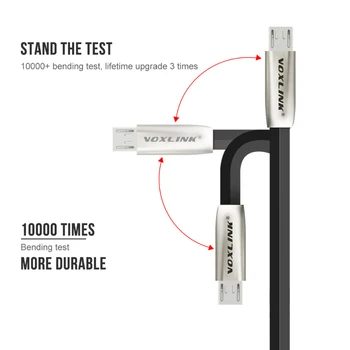 VOXLINK Micro USB Laidas, greito Įkrovimo Micro Duomenų Kabelis Samsung/xiaomi/lenovo/huawei/HTC/Meizu 