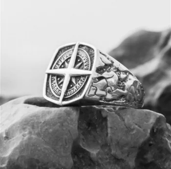 Vyriški Retro Žiedas Jūros Cross Lieti Kompasas, Žiedas Pokylių Papuošalai Dovana Berniukas