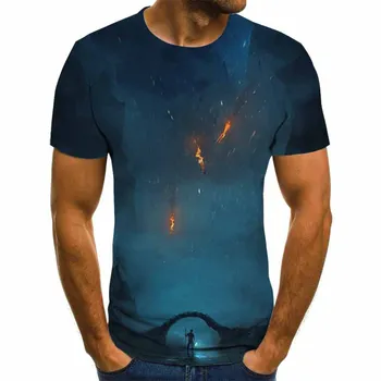 Vyriški vasaros T-shirt, originalus 3D atspausdintas T-shirt, vyriški daugiafunkcinis T-marškinėliai, vyriški apykaklės, 3D atspausdintas T-shirt, didelis, 2020 m.