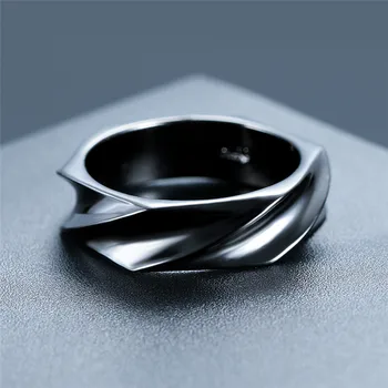 Vyrų, Moterų, Juoda Piršto Žiedą Mielas Unisex Paprastas Minimalistinis Šalies Vestuvinis Žiedas Senovinių Vestuvių Žiedai Vyrams Ir Moterims