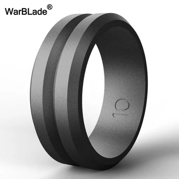 WarBLade 8MM V-groove Silikoniniai Žiedai Hipoalergicznych Lankstus Sporto Vyrų Vestuvių Gumos Juostos yra Maisto Klasės, FDA Silikono Piršto Žiedą