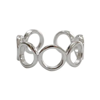 XIYANIKE 925 Sterlingas Sidabro Dalyvavimas Atidarymo Žiedas Madinga Paprastų Geometrinių Vestuvių Papuošalai Moterims Dydis 16,5 mm Aukščio