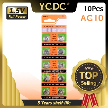 YCDC Karšto pardavimo žiūrėti Baterija 10 Vnt 1.55 V 10TN LR54 LR1130 L1131 389 189 Šarminės Baterijos Mygtuką Ląstelių Monetos 51%nuolaida