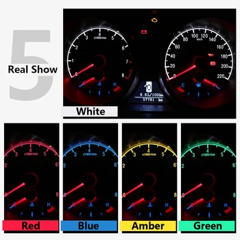 YM E-Šviesus 10X Gintaro Mėlyna Žalia Raudona Balta T5 LED Blbs Pleišto Bazės Skydus Įgaubtas Lęšis Perspėjimo Indikatorius 12V Led Priemonė