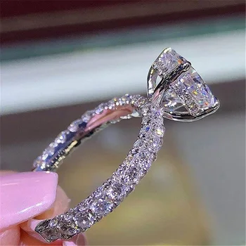 Žavesio pilna cirkonis kristalų vestuvinis žiedas mados ponios žiedas naujas 2020 m.